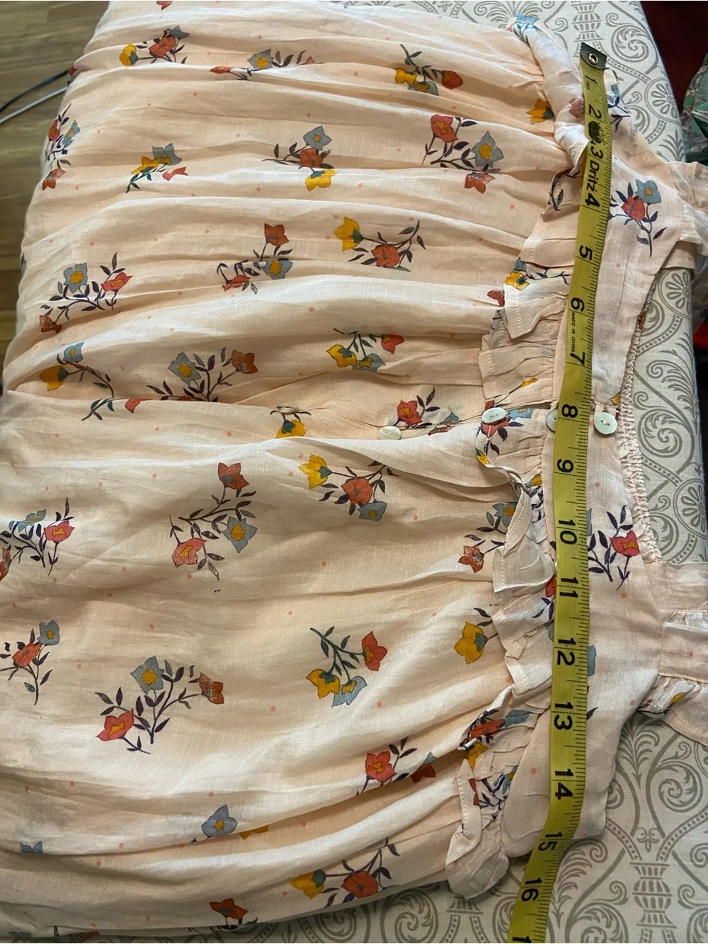 NWT New Womens Lali Bougainvillea Peach Floral Ruffle Tiered Maxi Dress XSmall